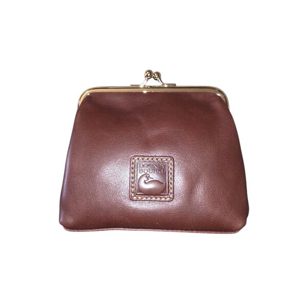 Dooney & Bourke Florentine Leather Kisslock Coin Purse Wallet Brown 9Y1407 NWT - Picture 2 of 16